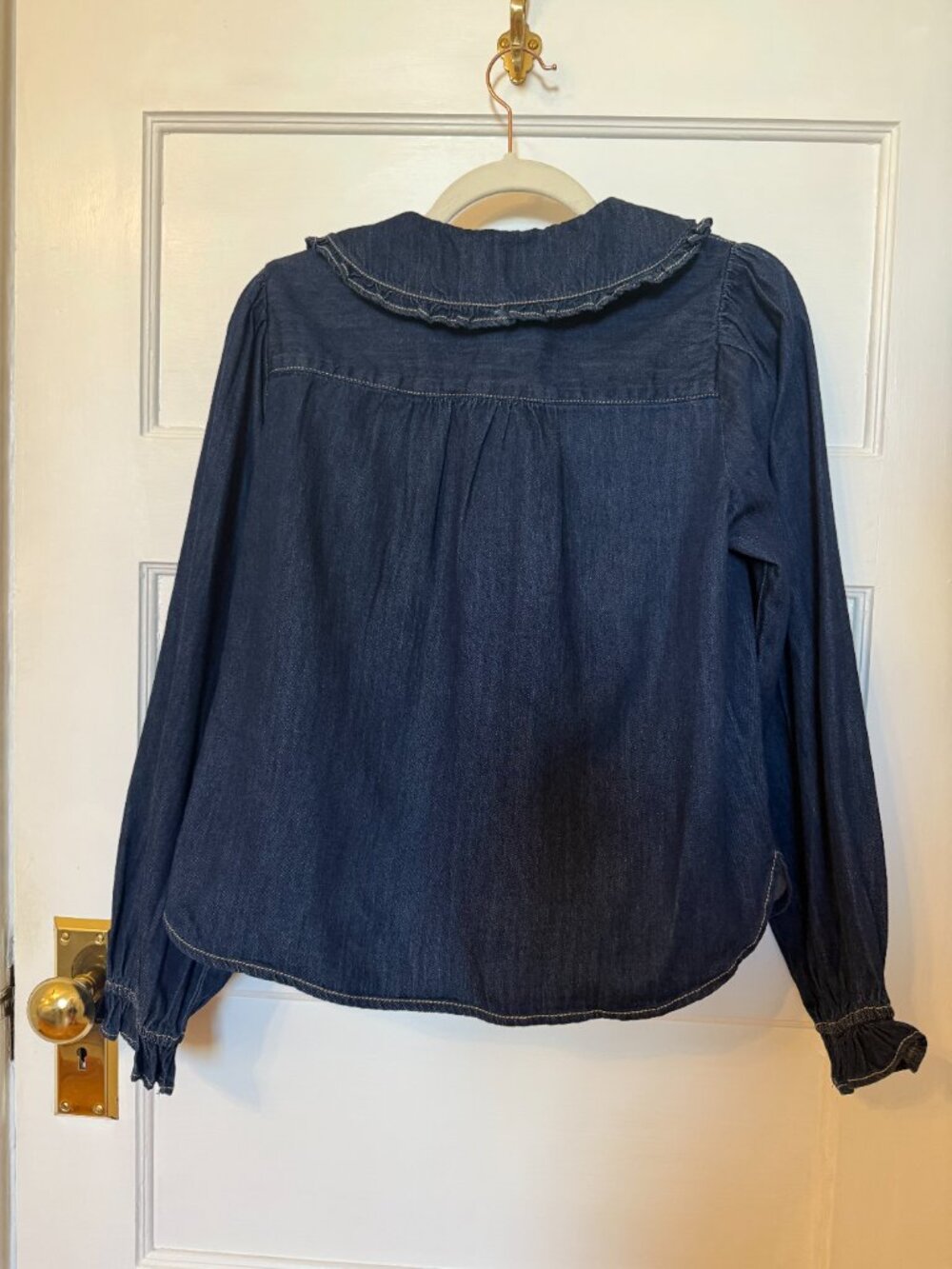 Pilcro Denim Button-up Top in Dark Denim S - Picture 4 of 6